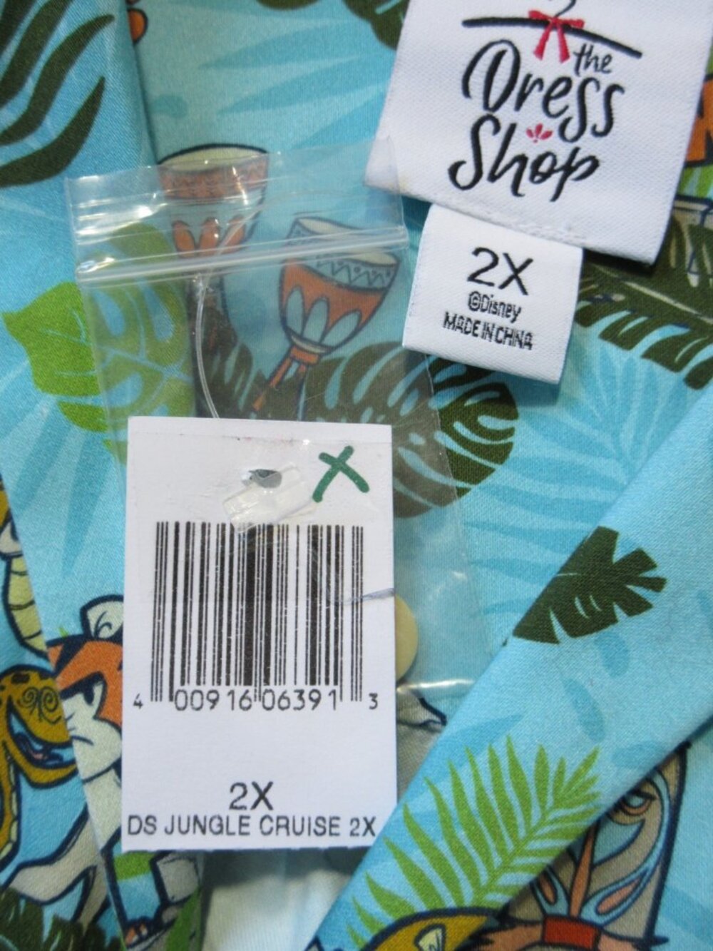 NWT Disney Parks The Dress Shop Jungle Cruise Floral Safari Shirt Dress 2X - Picture 5 of 7